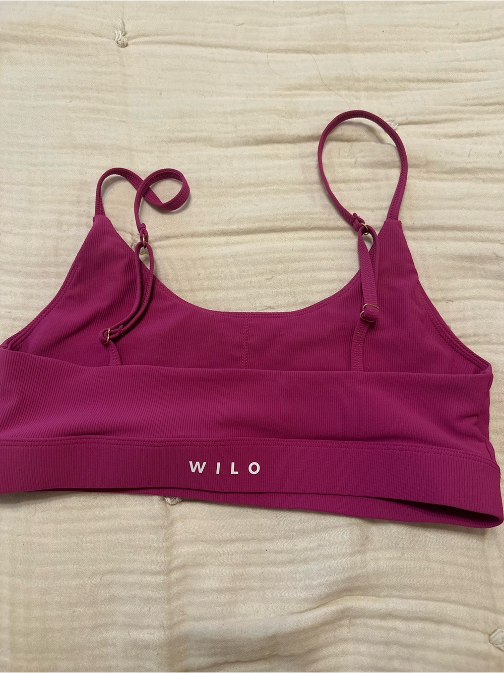 Wilo The Label Ribbed Cropped Sports Bra Tank size L